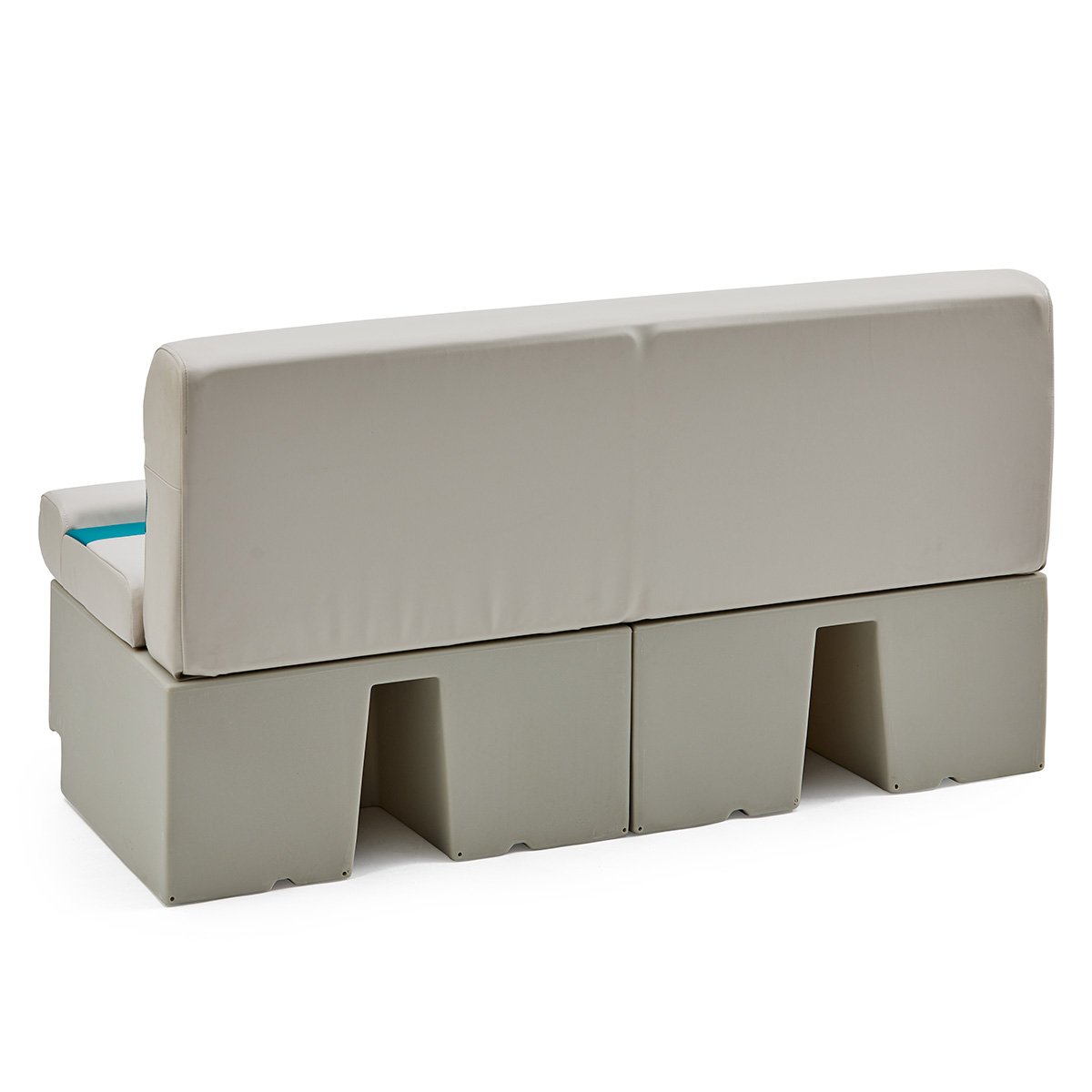 DeckMate Classic Pontoon Seat Bench rear #color_ivory & teal