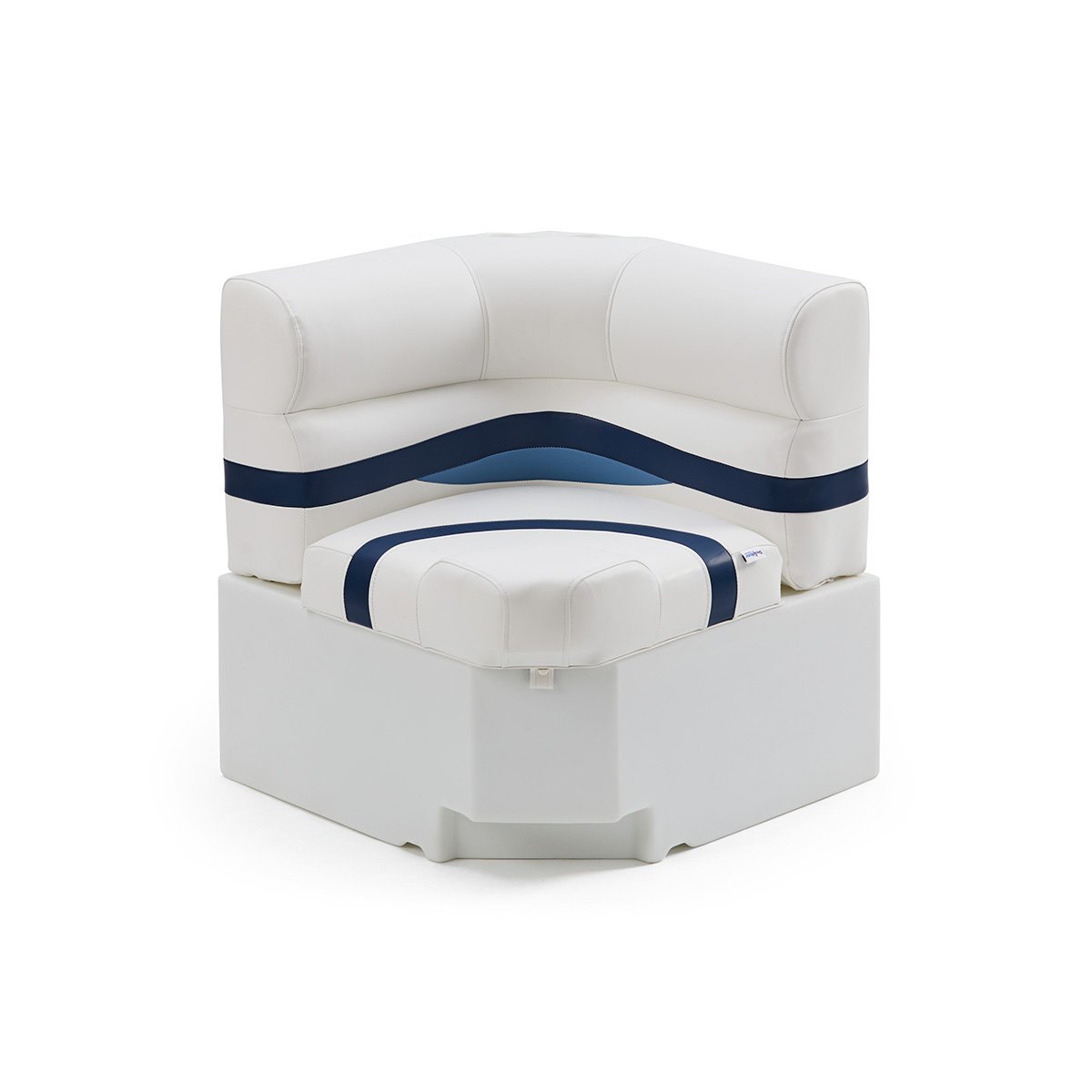DeckMate Pontoon Corner Seat #color_white, blue & light blue