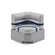 DeckMate Pontoon Boat Corner Seat #color_gray, blue & charcoal