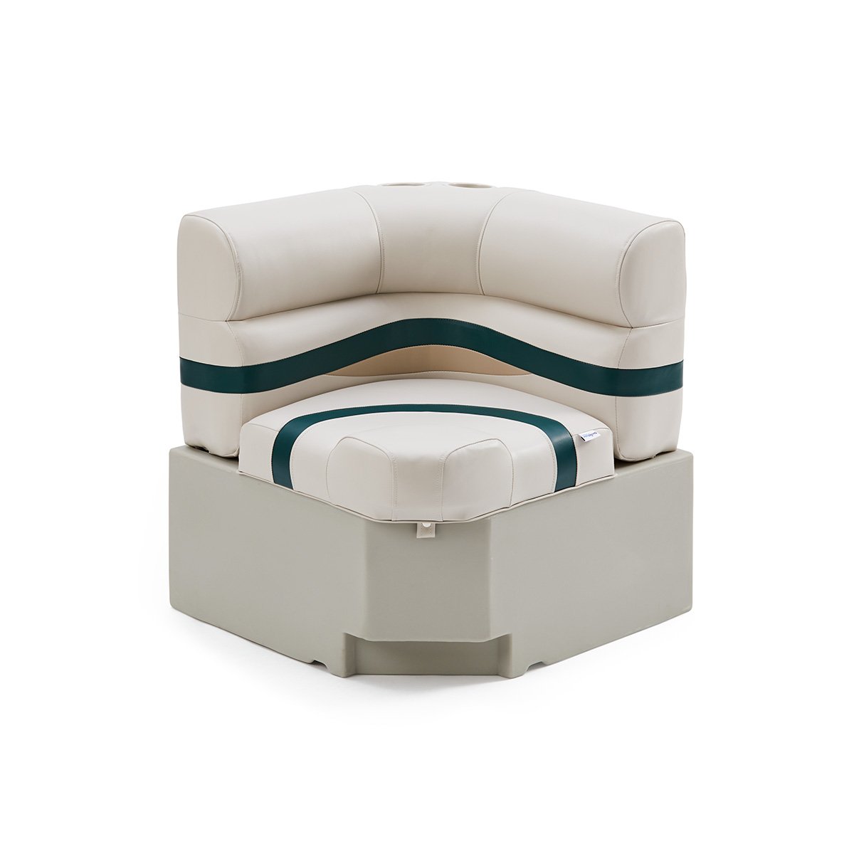DeckMate Pontoon Corner Seat #color_ivory, green & tan