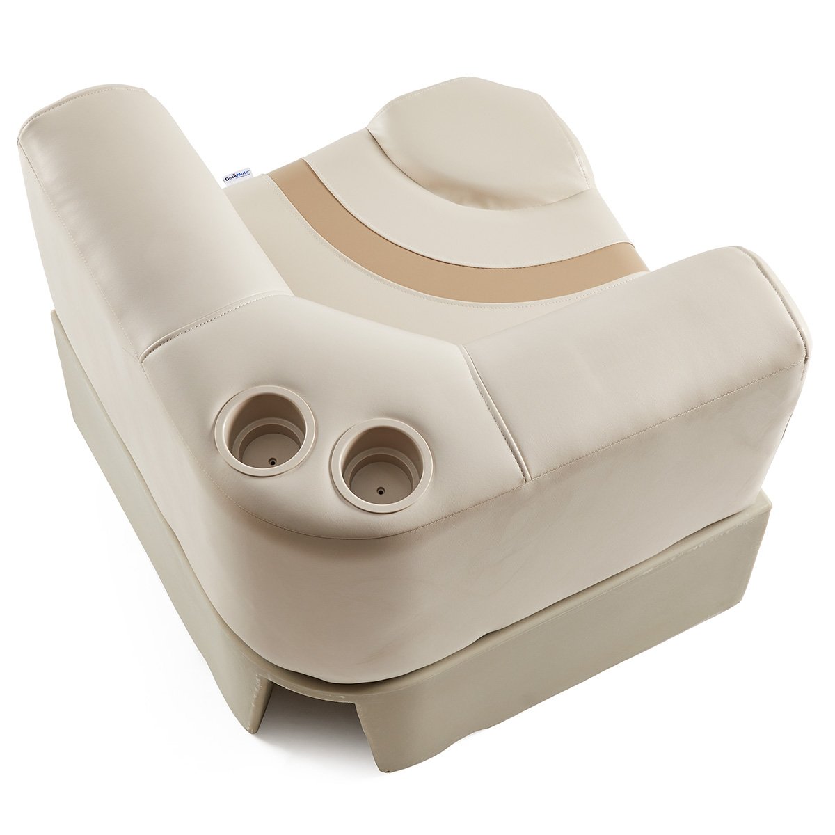 DeckMate Pontoon Corner Seat with cupholders #color_ivory, tan & beige