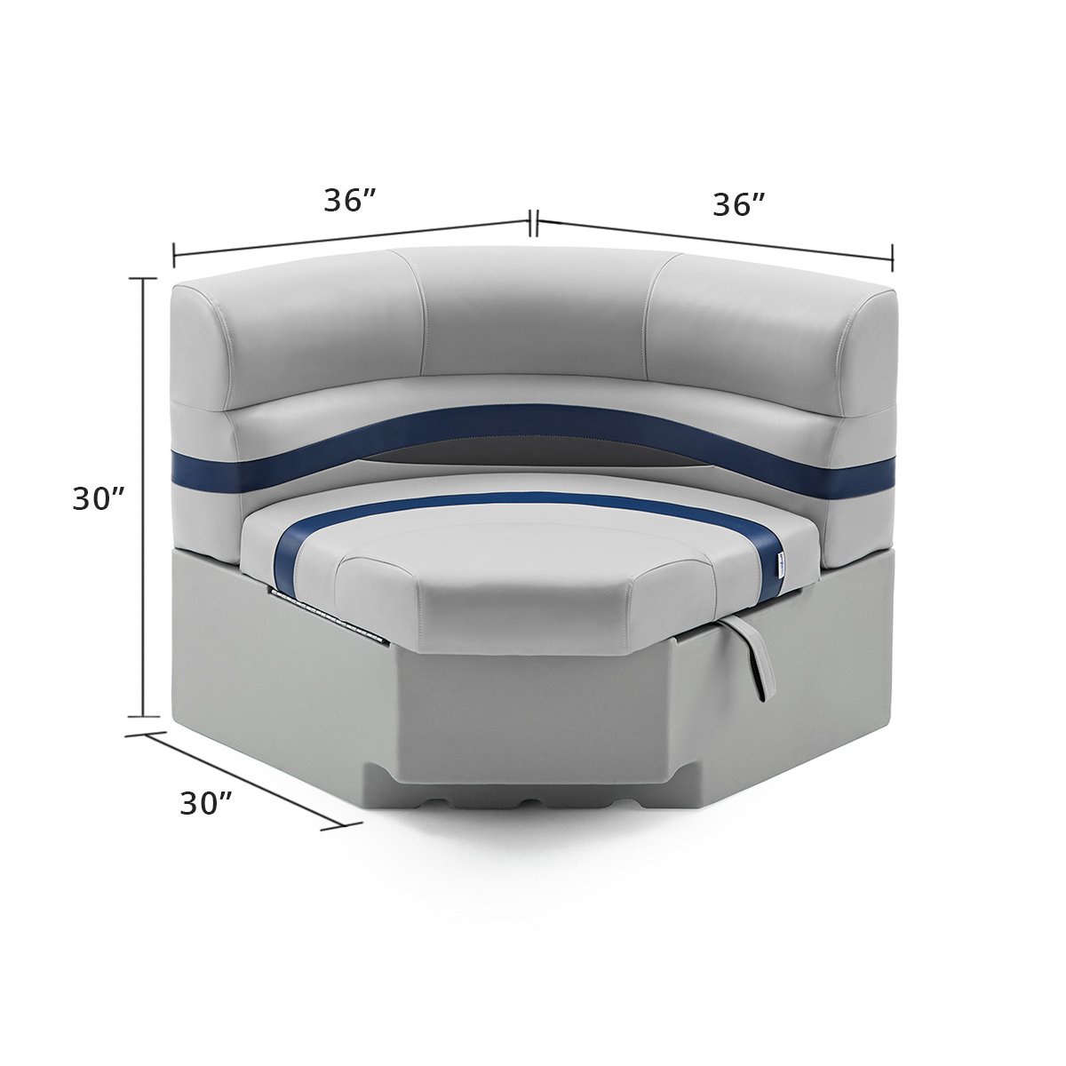 DeckMate Pontoon Boat Corner Bow Seat dimensions