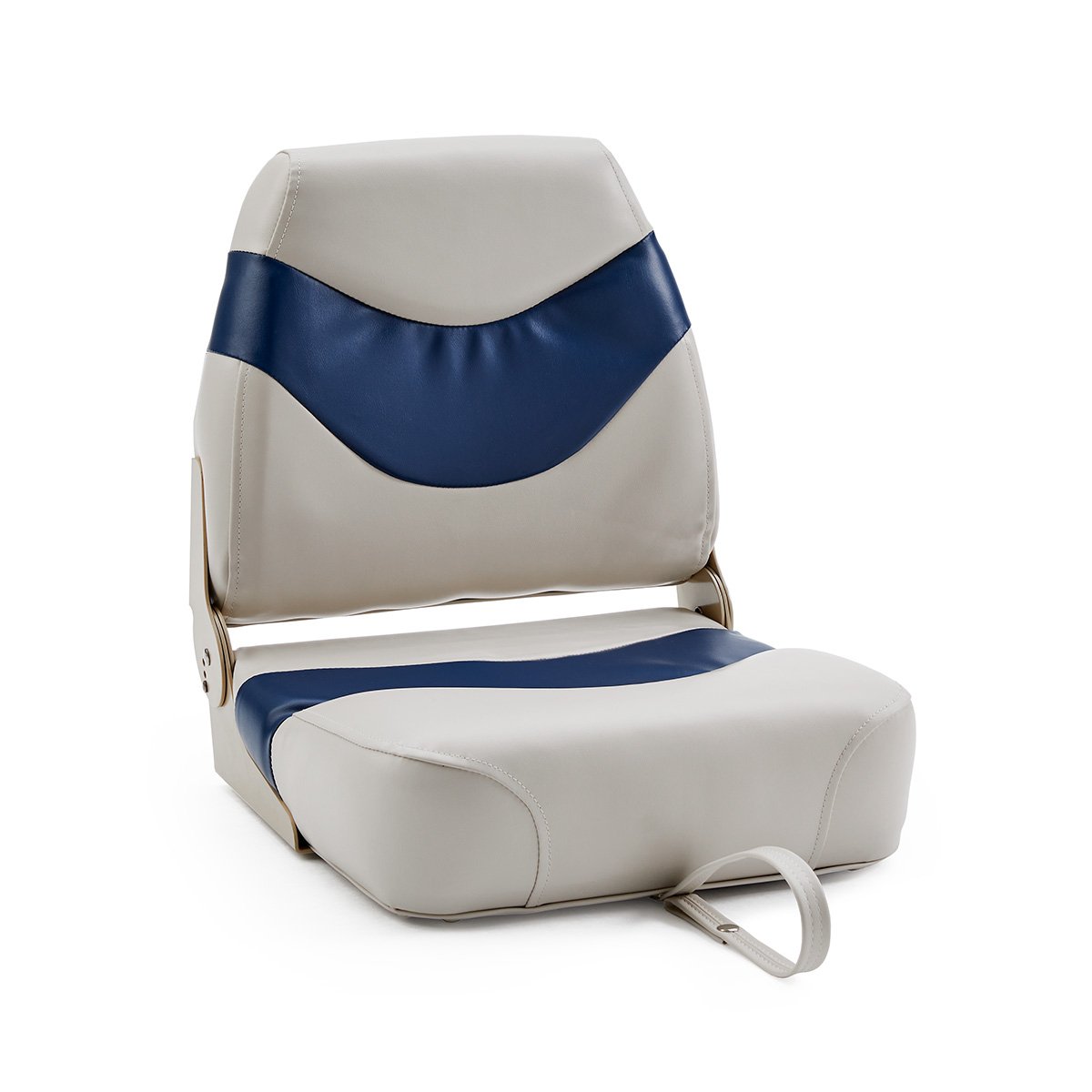 DeckMate Pontoon Boat Fishing Seat #color_ivory & blue