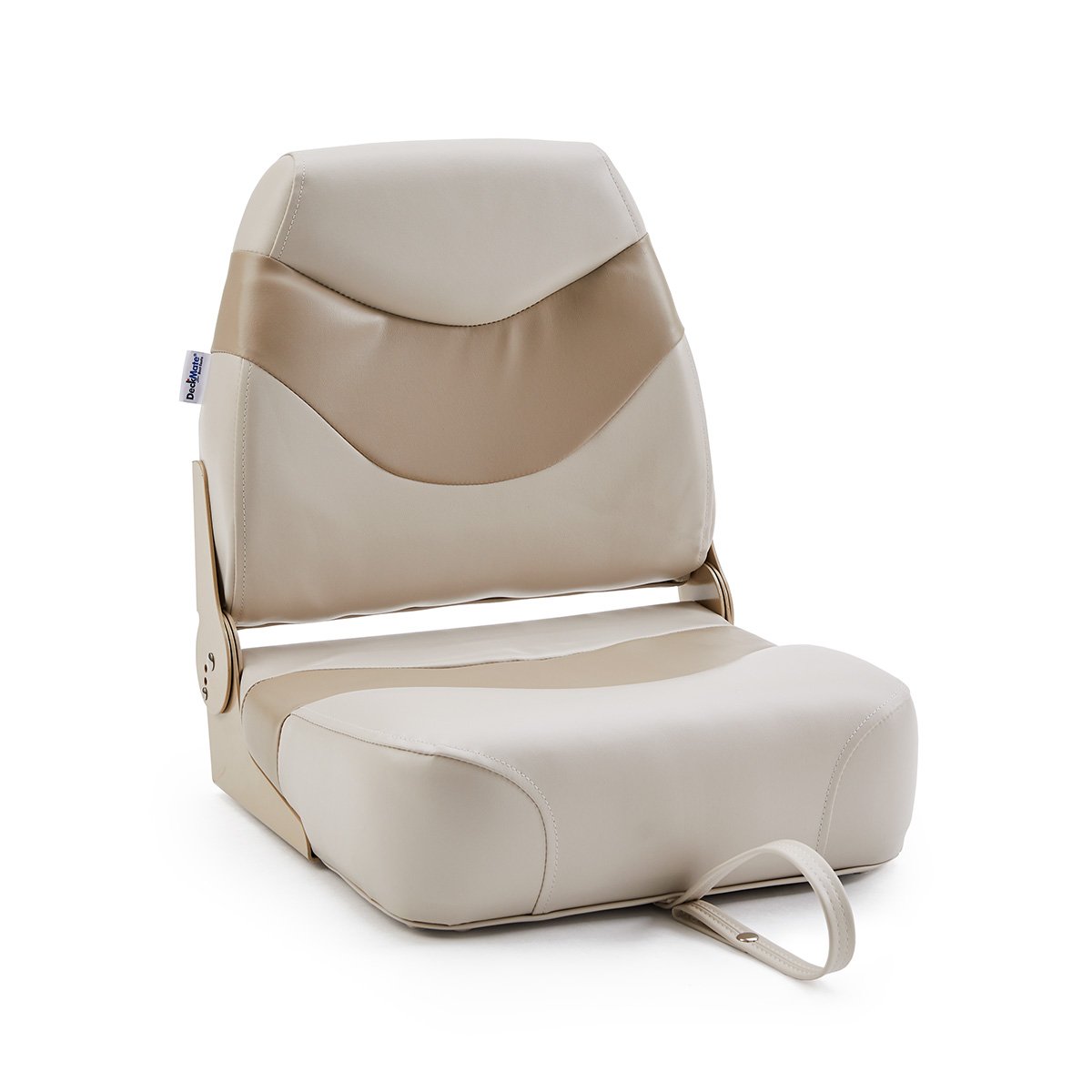 DeckMate Pontoon Boat Fishing Seat #color_ivory & tan