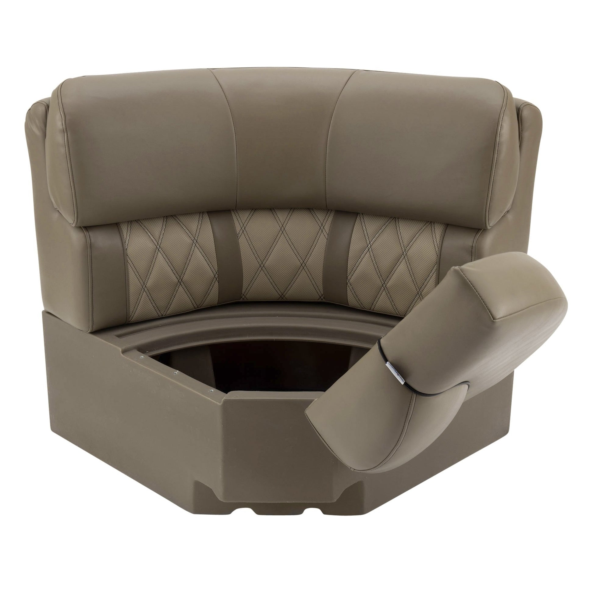DeckMate Luxury Radius Corner Seat face open #color_tan & beige