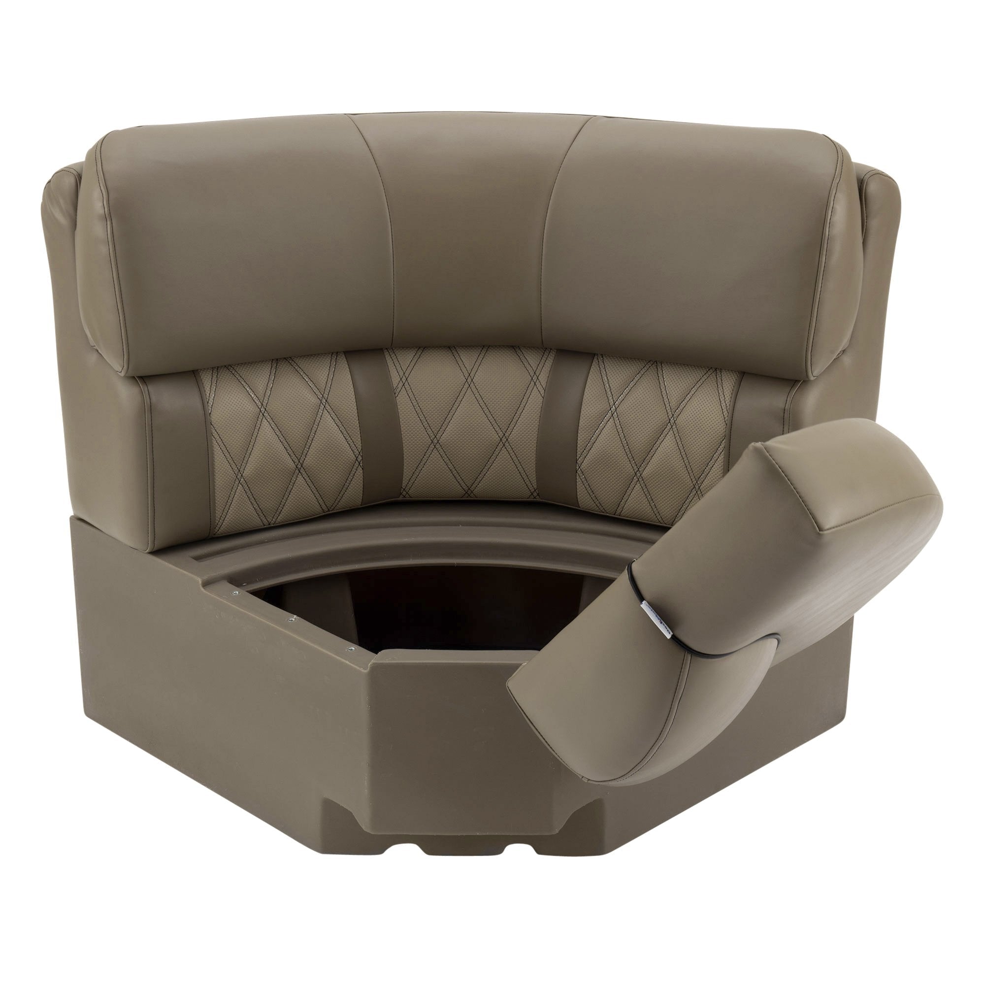 DeckMate Luxury Radius Corner Seat face open #color_tan & beige