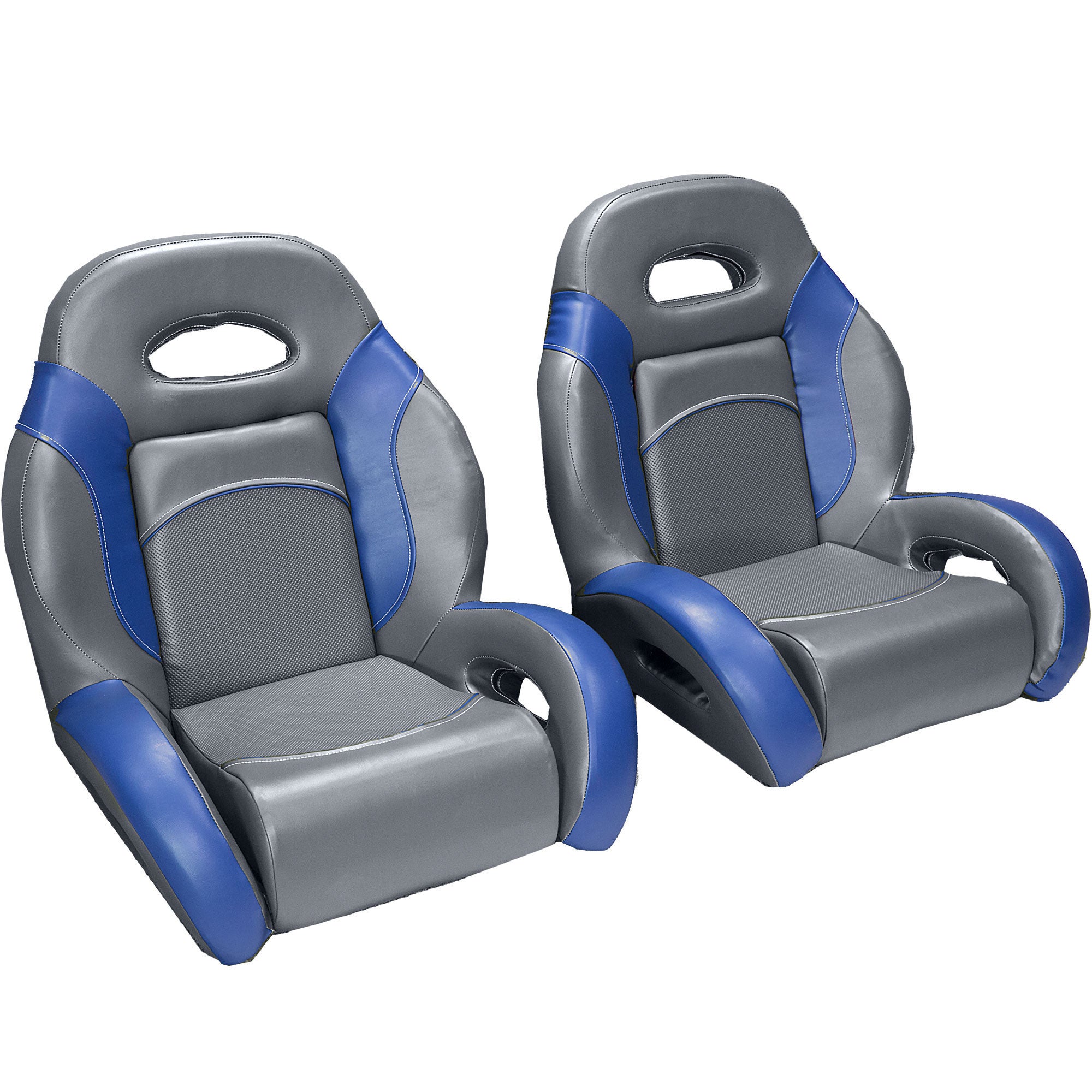 Charcoal & Blue Bass Boat Seats