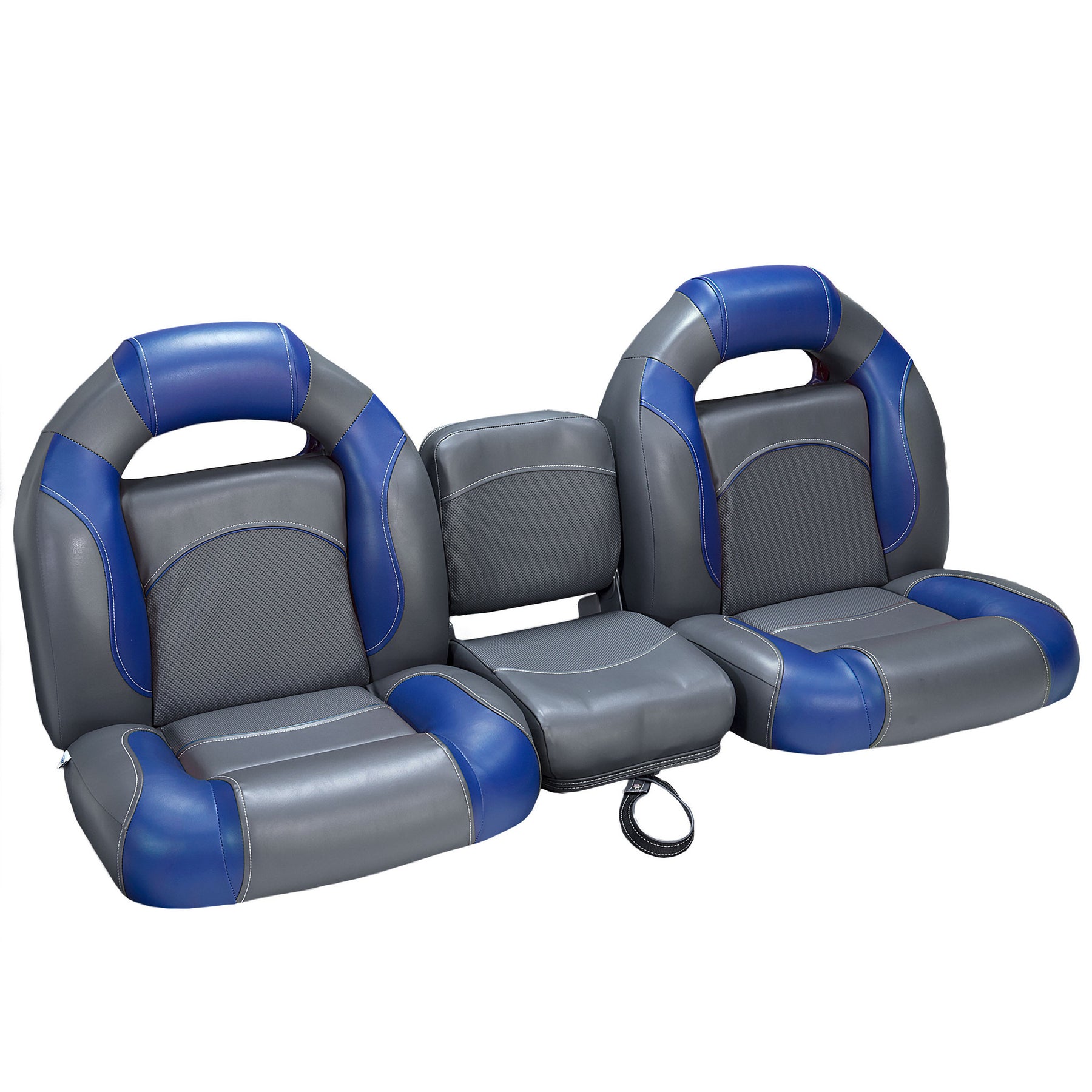 G3 Boat Jump Seat Cushions | Gray Black 18 x 14 5/8 Inch (Set Of 2)