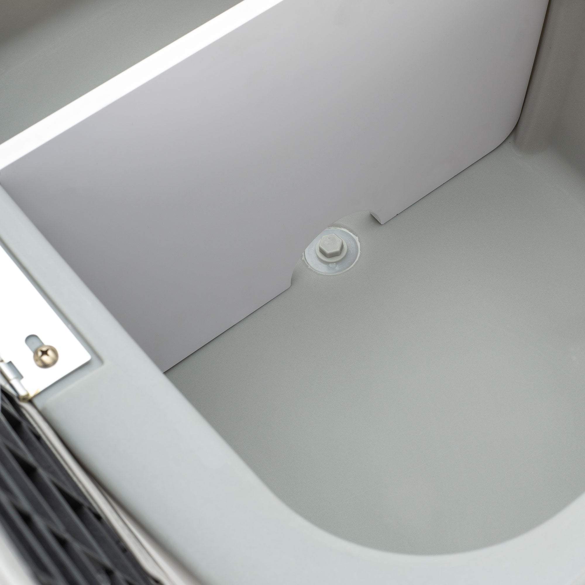 DeckMate Pontoon Boat Flip Flop Seat storage detail